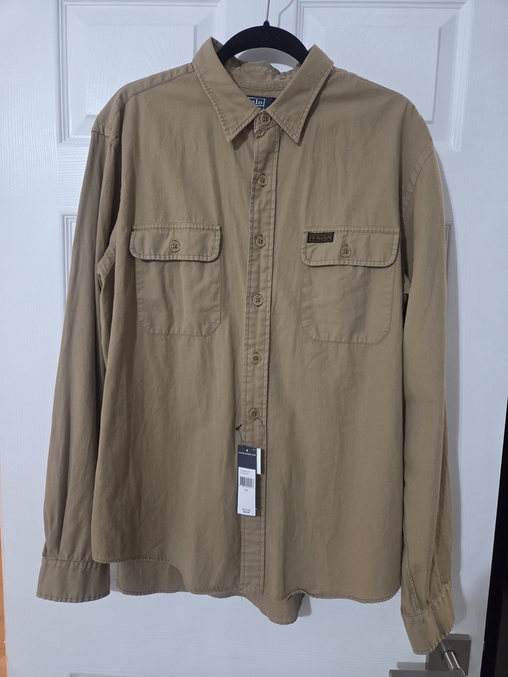 NWT Polo Ralph Lauren Khaki Button-Down Shirt, Size XXL